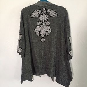 Urban outfitters beaded jacket kimono ecote grey